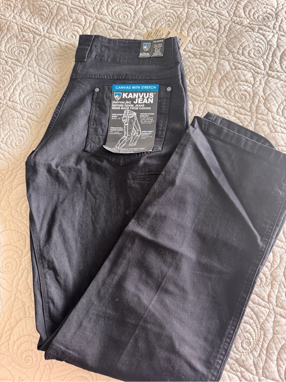 Kuhl Men’s Black Straight Canvas Jeans 33x32